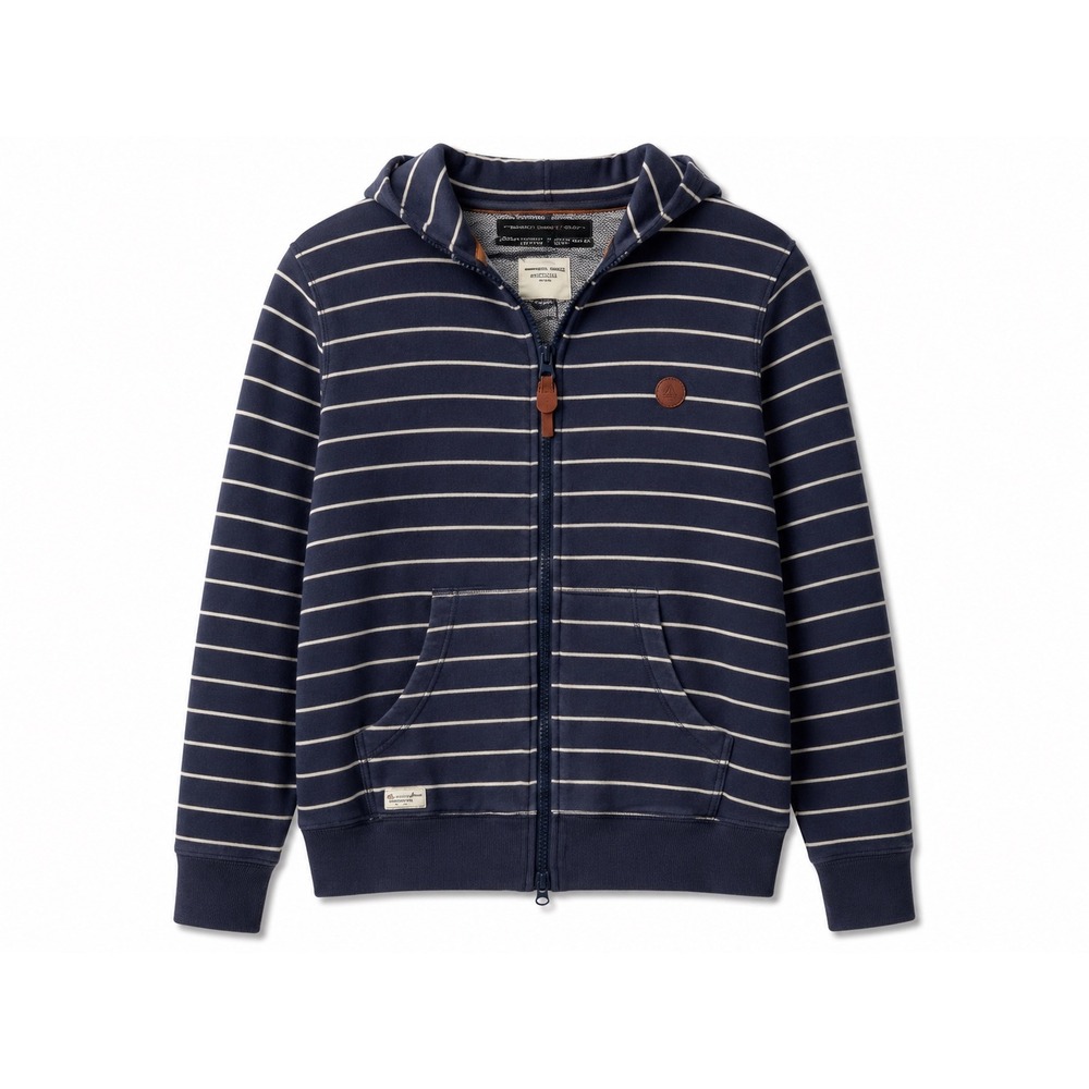 Marshall Artist Modern Tailoring Hoodie XL Navy White Stripe Full Zip Sweatshirt